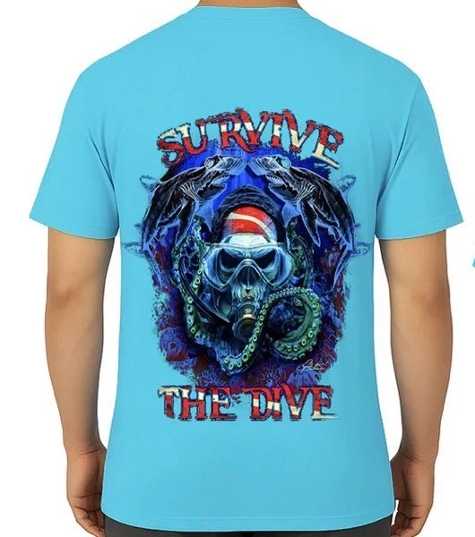 Sunwise Style Survive The Dive UPF 50+ Pima Cotton Graphic Tee Men’s L NWT Scuba