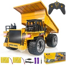 Remote Control Construction Dump Truck Toy 2.4G RC 6 Channel Bulldozer 4 Whee...