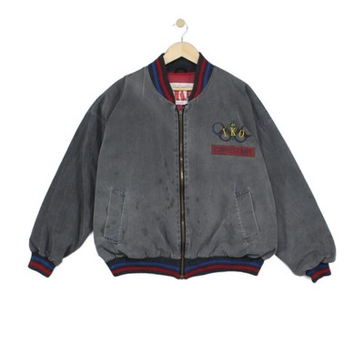 Vintage Olympia Bomberjacke Herren Größe M Grau Freizeit Oversized