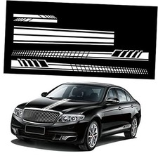 Sports Racing Stripe Car Sticker DIY Styling Decorative Hood Rearview White