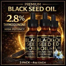 Black Seed Oil 3 Pack 4oz Premium Turkish 2.8 TQ Cold Pressed Pure