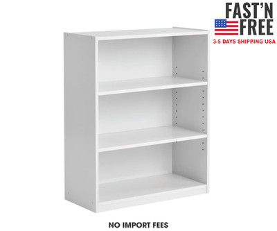Mainstays 3-Shelf Bookcase with Adjustable Shelves, White