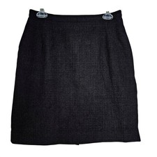 Talbots Vintage Black Wool Blend Crepe Pencil Skirt Small Petite Minimalist USA