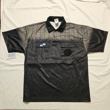 NWT NISOA Referee Coolwick Shortsleeve Black Grid Shirt Large