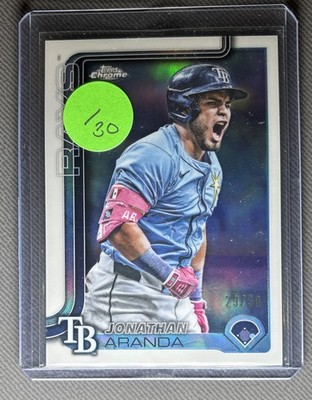 2025 Topps Chrome Jonathan Aranda Refractor USC68 Numbered /30 (EG51)