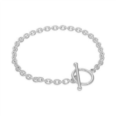 Sterling Silber 8 Zoll Armband mit T-Bar Knebel