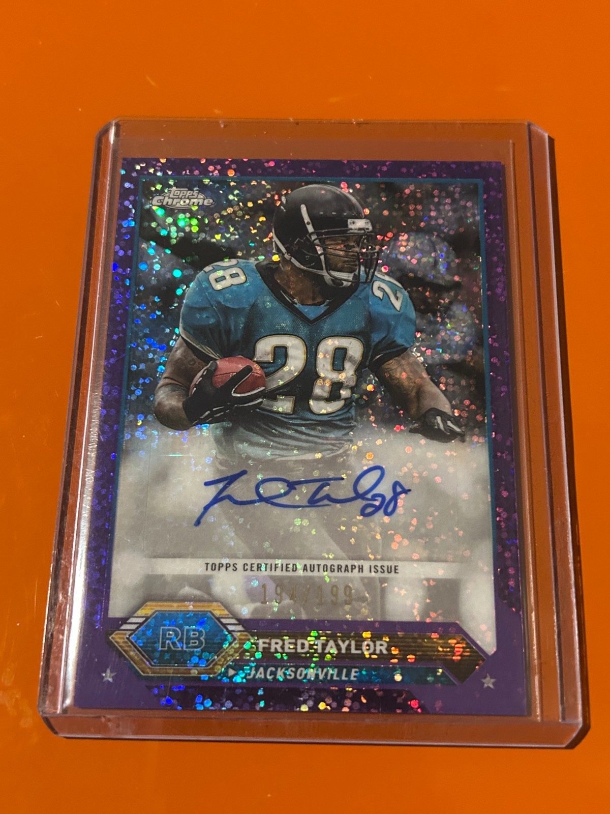 2023 Topps Composite Football FRED TAYLOR Topps Chrome AUTO PURPLE SPECKLE /199