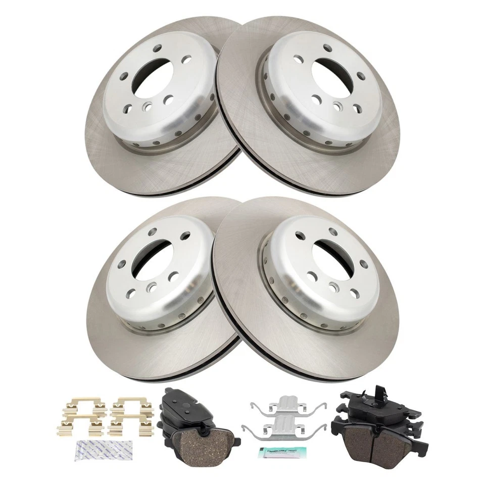 Kit de pastilhas de freio e rotor TRQ de cerâmica compatível com 2011-2016 BMW 528i 2012-2016 528i xDrive - Imagem 2 de 4