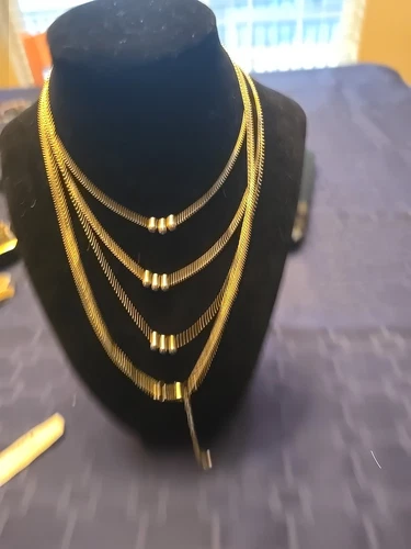 VETEMENTS Collana con drappeggio a 3 fili tono argento