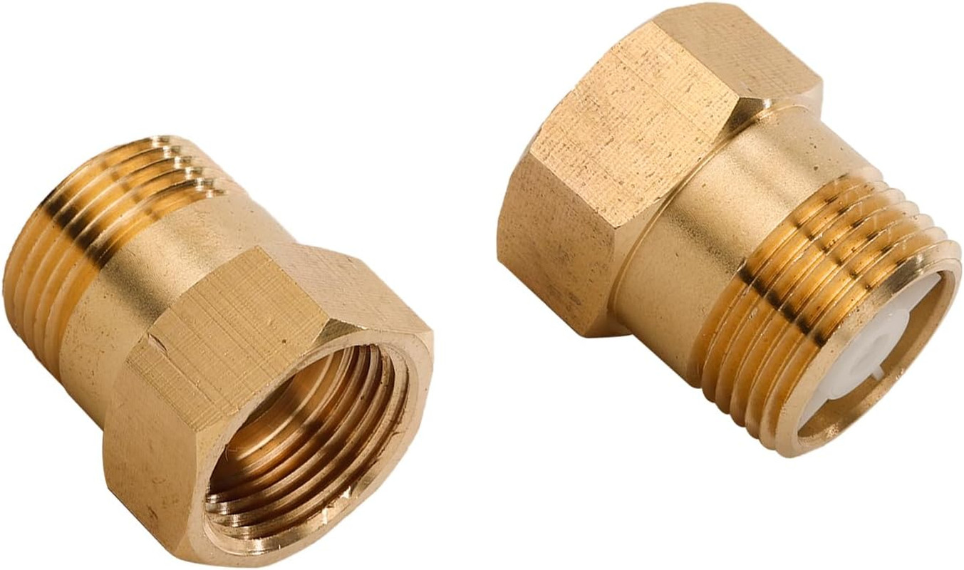2Pcs One Way Brass Check Valve Non Return 3/4" Female to 3/4" Male Thread Backfl