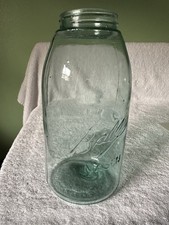 Vintage BALL BLUE Mason Canning Half-Gallon Jar (64oz) “Triple L” (1900-1910)