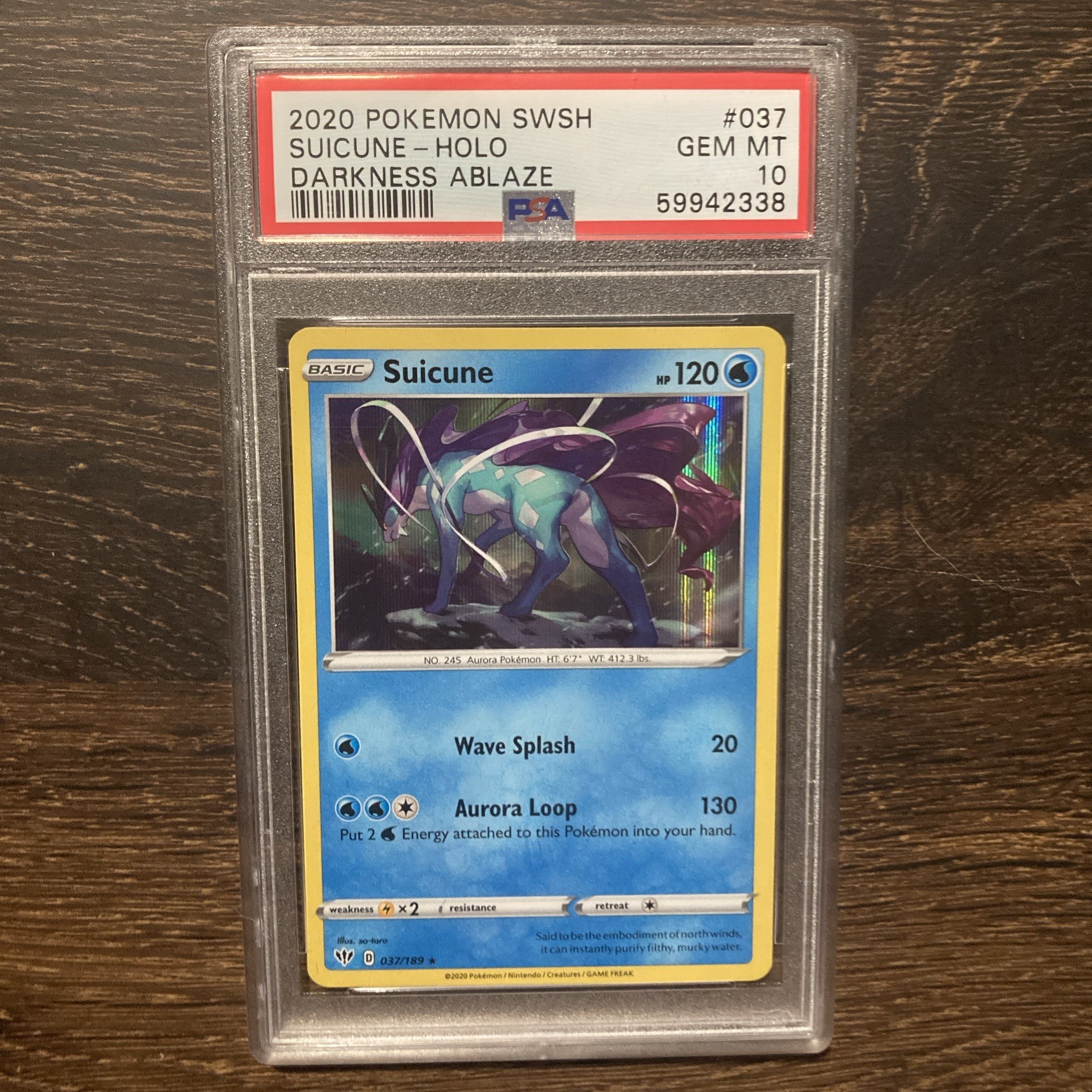 2020 Pokemon POKEMON SWORD & SHIELD DARKNESS ABLAZE #037 Suicune-Holo front