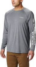 Columbia PFG Terminal Tackle Heather Long-Sleeve Shirt for Men - Charcoal