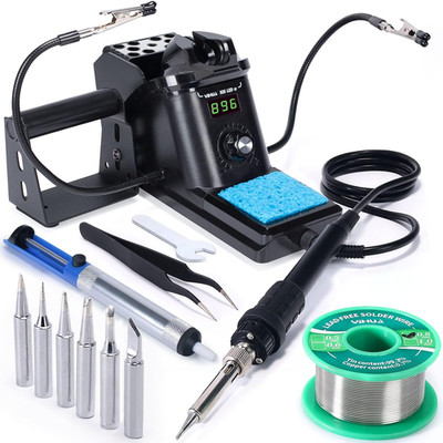 YIHUA 926 III 60W Digital Display Soldering Iron Station Kit W 2 Helping Hands,