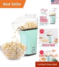 16 Cup Oil-Free Popcorn Maker with Measuring Cup  Butter Warming Tray - Aqua