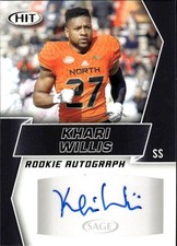 2019 SAGE HIT #A66 Khari Willis Autographs Gold #/100