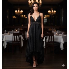 Bebe Maxi Dress Silk Sheer Burnout Evening Gown Medium Y2k Whimsigoth Romantic