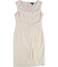 Ralph Lauren Womens V-Neck Sheath Dress, Pink, 8