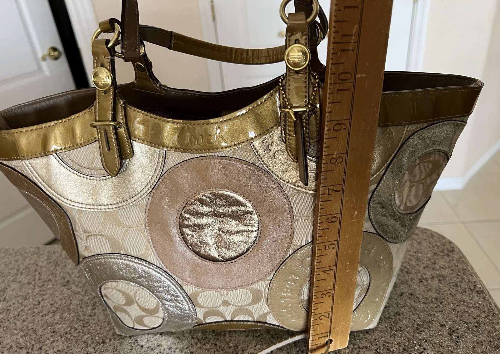 Coach Carly Large Circular Patchwork Shoulder Bag… - image 15