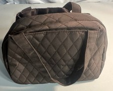 Brown Solid Quilted Zip Top Handle Satchel Ba...