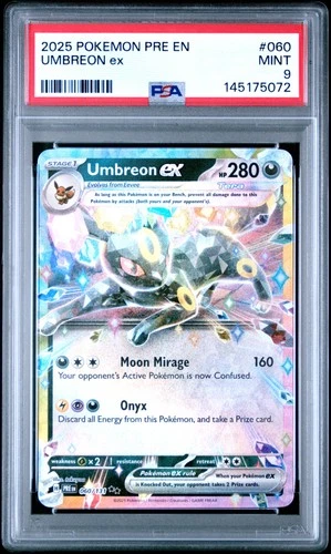 2025 POKEMON PRE EN-PRISMATIC EVOLUTIONS #060 UMBREON EX PSA 9