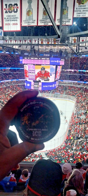 Official Chicago Blackhawks  verses Florida Panthers Warm Up Puck From 1/25/2026