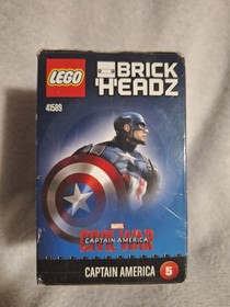 LEGO BRICKHEADZ 41589 CAPTAIN AMERICA #5 MARVEL SUPER HEROES. NEW DAMAGED BOX.