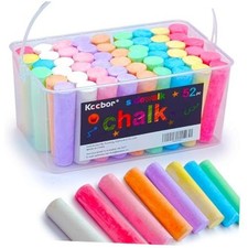 Washable Sidewalk Chalk, 54 Pcs 8 Colors Jumbo Chalks Bulk, Non-Toxic Chalk,