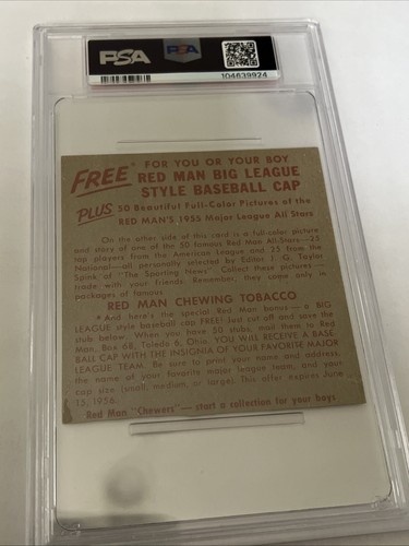 1955 Redman Tobacco Card #7 Willie Mays Graded PSA AUTHENTIC No Tab POP 10 Rare - Picture 5 of 6