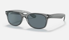 RayBan New Wayfarer Classic Transparent Grey/Dark Blue Polarized 55mm RB2132