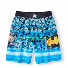 Boys' kids Gotham city Skyline with Bats Swimsuit shorts quick dry XS Size4/5