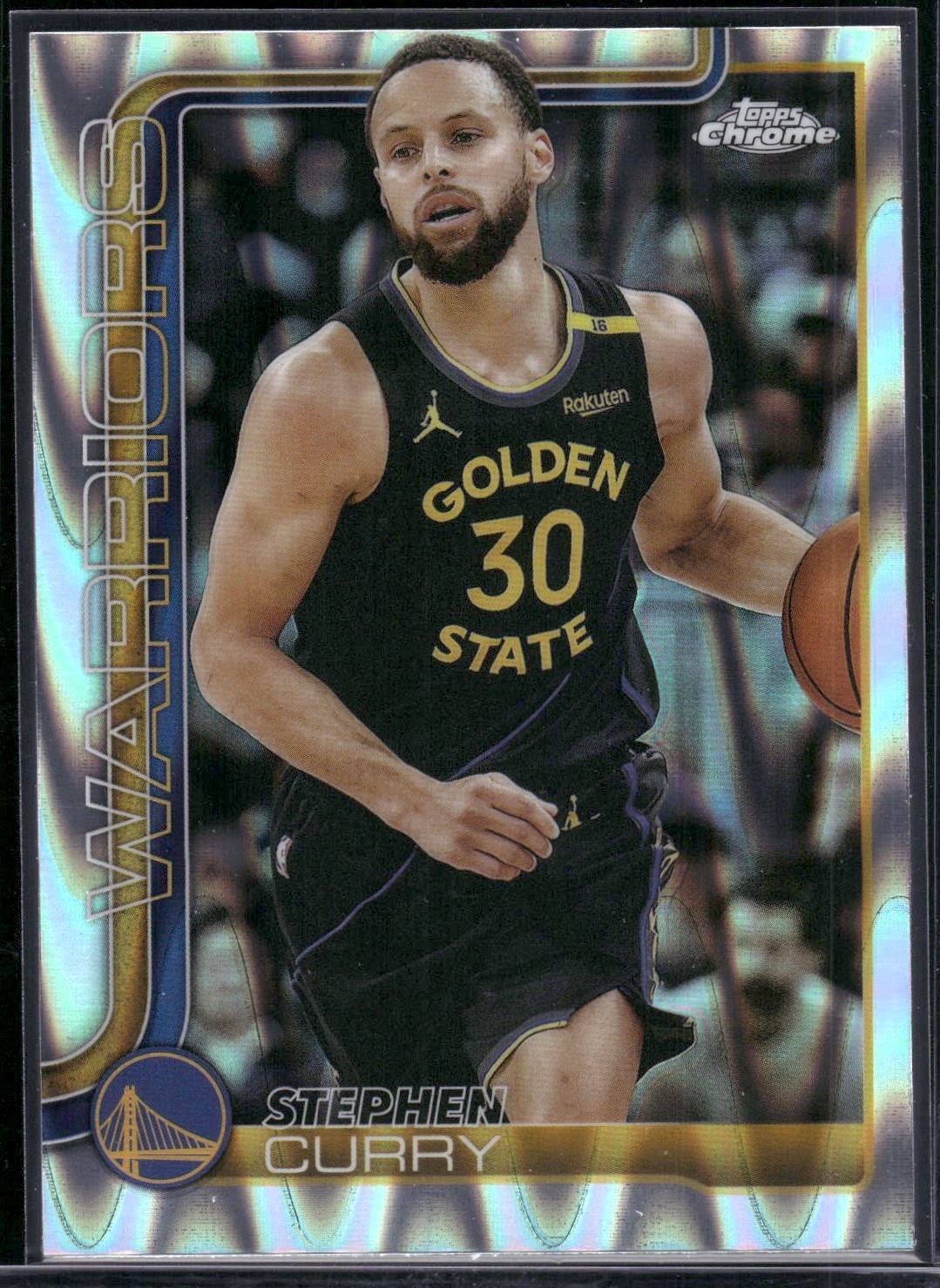 2025-26 Topps Chrome #201 Stephen Curry RayWave Refractor