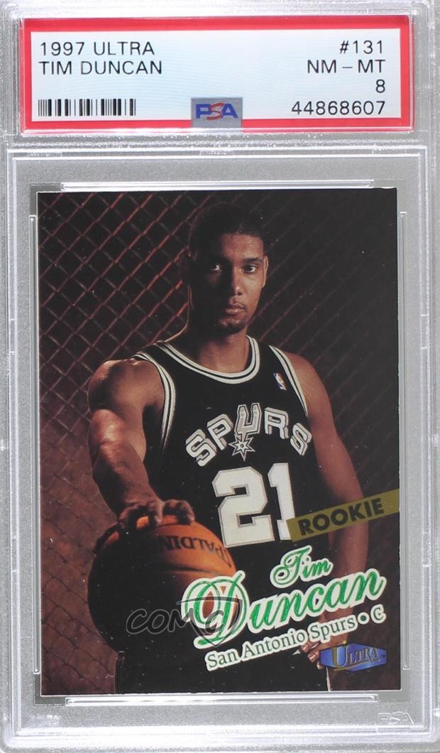 1997-98 Fleer Ultra Rookie Tim Duncan #131 PSA 8 Rookie RC HOF