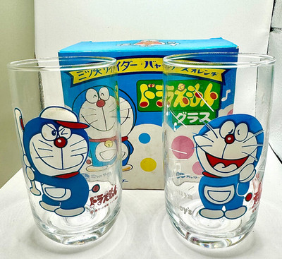 Vintage Japan Doraemon Anime Glasses 80s Limited 2 in a Box Showa Manga Retro