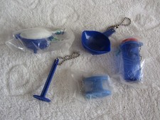 Tupperware Schlüsselanhänger, Sieb, Schlumpf,  Gewürzbeh., Stampfer, 5 Stück