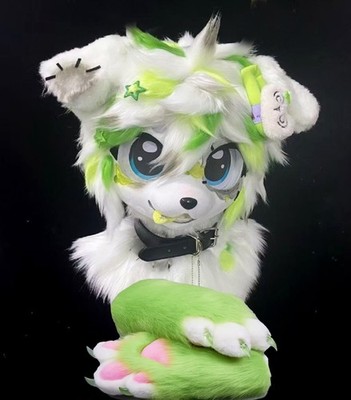 Fursuit Long Fur Husky Fox Mascot Head Party Halloween Fur Cosplay-Promotion