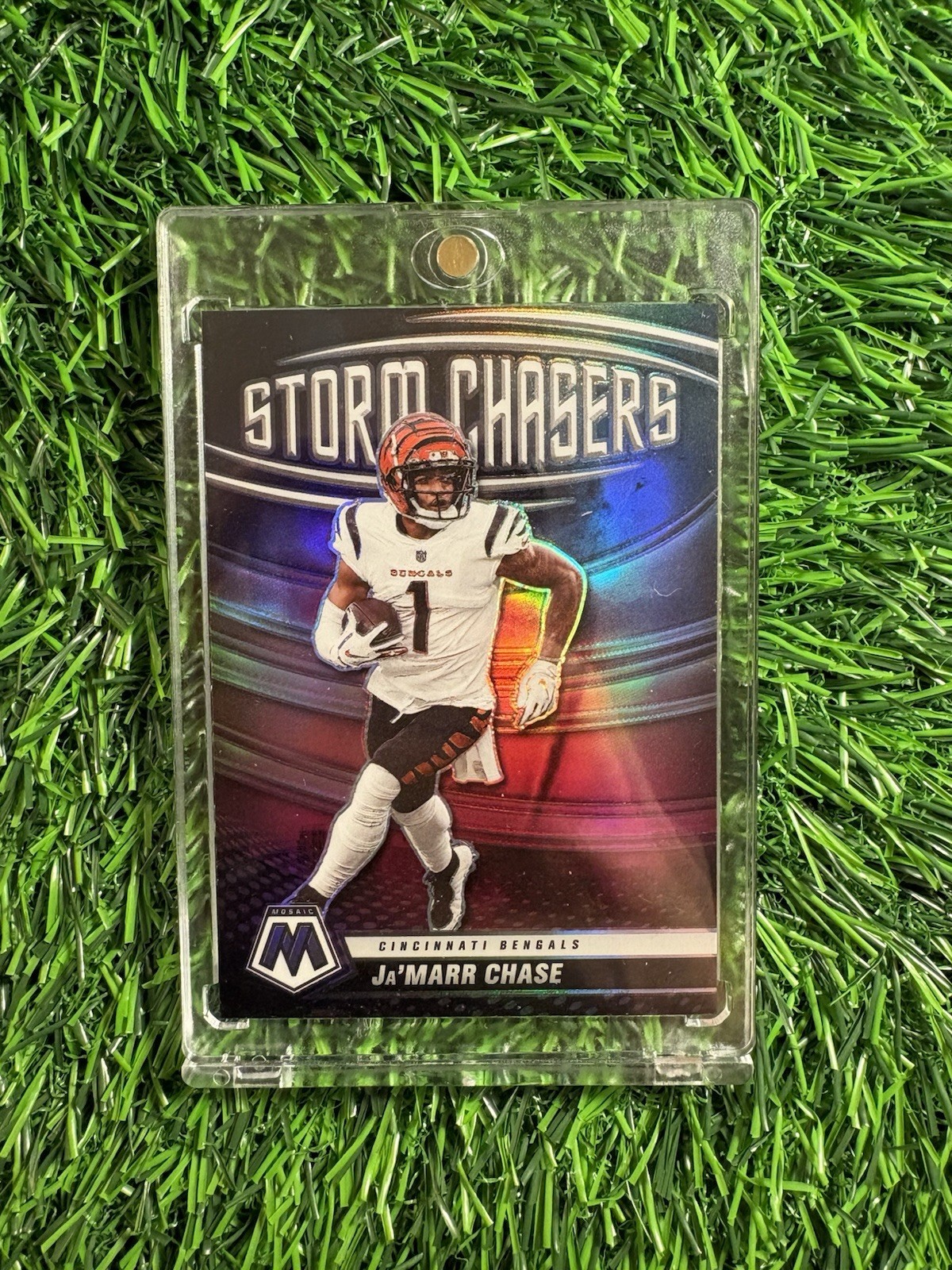 2022 Panini Mosaic Football Ja'marr Chase Storm Chasers #SC-10 Case Hit Bengals