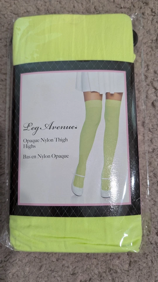 Lote de medias y muslos Leg Avenue blancas de red y nailon verde 90-165 lb nuevas Foto 4 de 4