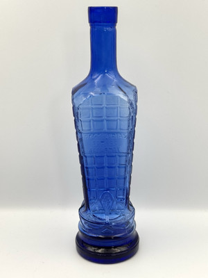 Vintage Cobalt Blue Distilleries Romero Alicante Spanish Collectors Bottle 