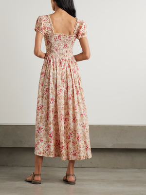 DOEN Stanza Lace-trimmed Floral-print Cotton-voile Dress Size M Orig. $398  NEW | eBay