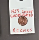 1957   LINCOLN CENT  ~ CHOICE  BRILLIANT  UNCIRCULATED ~ RS COINS #19F FREE SHIP