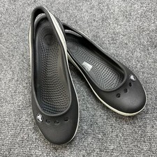 CROCS Girls Crocband Slingback Flat Black Ballerina Round Toe Size J2