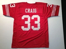 UNSIGNED CUSTOM Sewn Stitched Roger Craig Red Jersey - M, L, XL, 2XL, 3XL