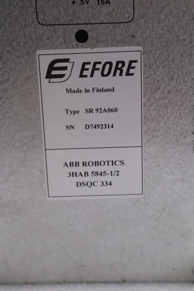 Efore ABB SR92A060 Power Supply Module 3HAB 5845-1/2 STOCK 3189 - Image 2 of 4