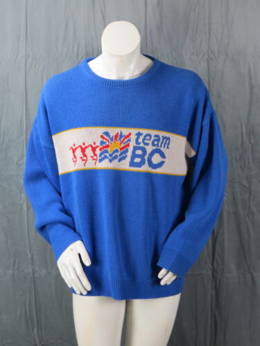 Sports Sweater (VTG) - Team BC Script Sweater - Men's Large - Picture 1 of 7