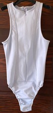 Maniere De Voir Womens Vegan Leather Body Suit Bodysuit Size 6 Light Blue