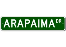 Arapaima Fish Sign Metal Wall Decor Fishing Street Sign - Aluminum