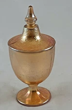 Vintage Gold Tone Covered Candy Dish