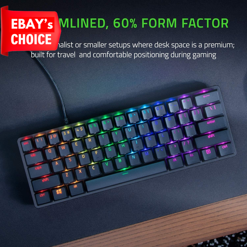 Razer Huntsman Mini 60% Gaming Keyboard Linear Optical RGB PBT Keycaps Black - Picture 2 of 12