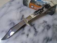 Marbles Black Stag Bone Swing Guard Pocket Knife Lockback MR482 9.70" Open New